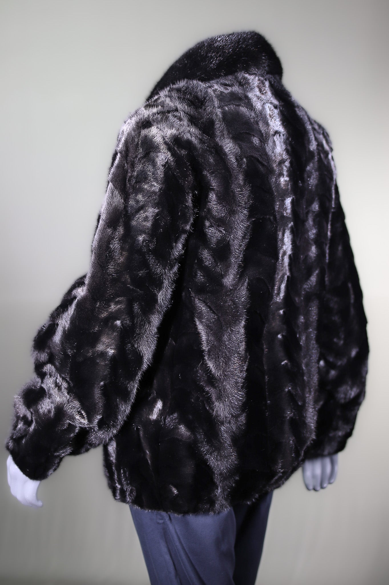 Sectional Mink Zipper Jacket