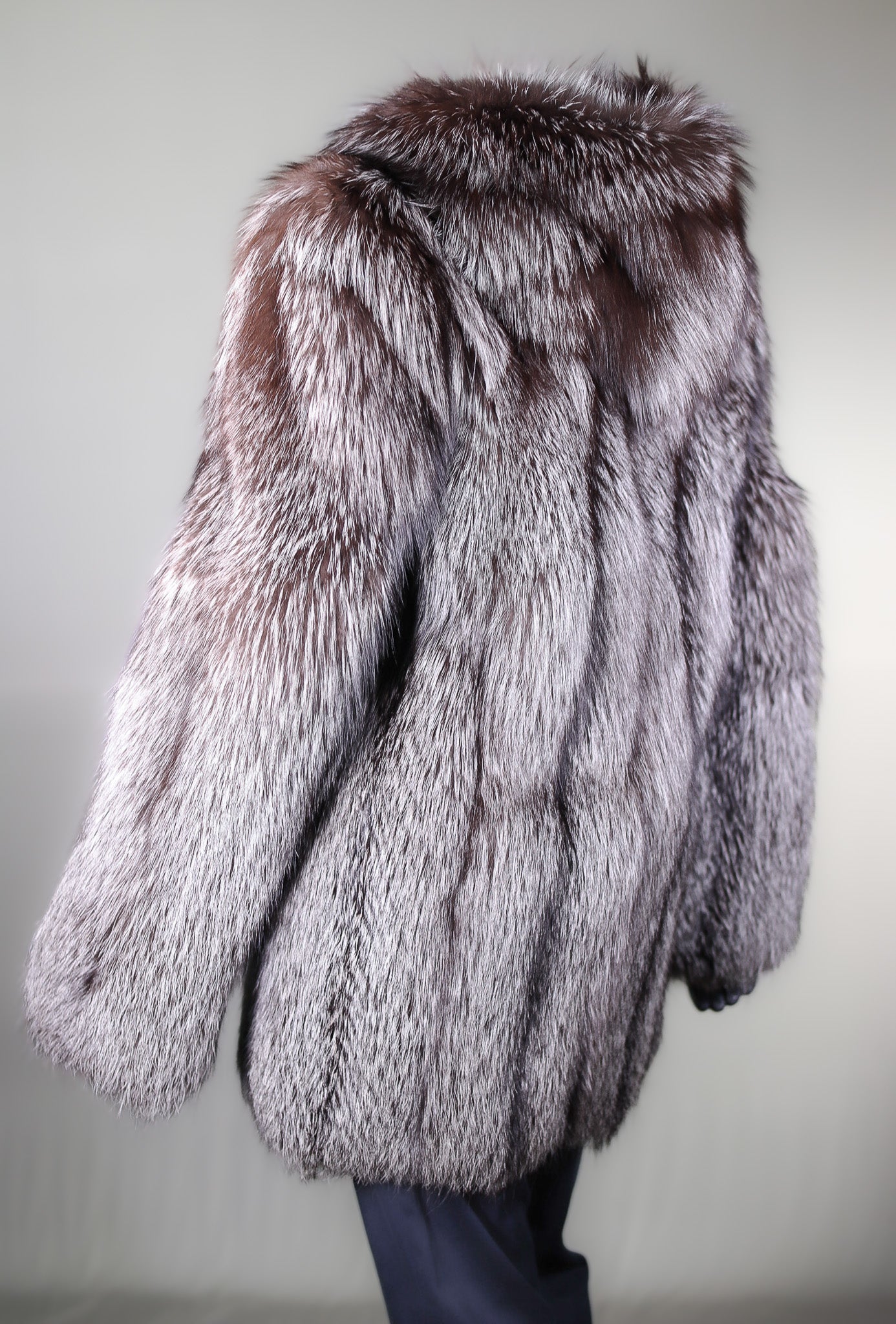 Full-Skin Natural Silver Fox Hooded Parka