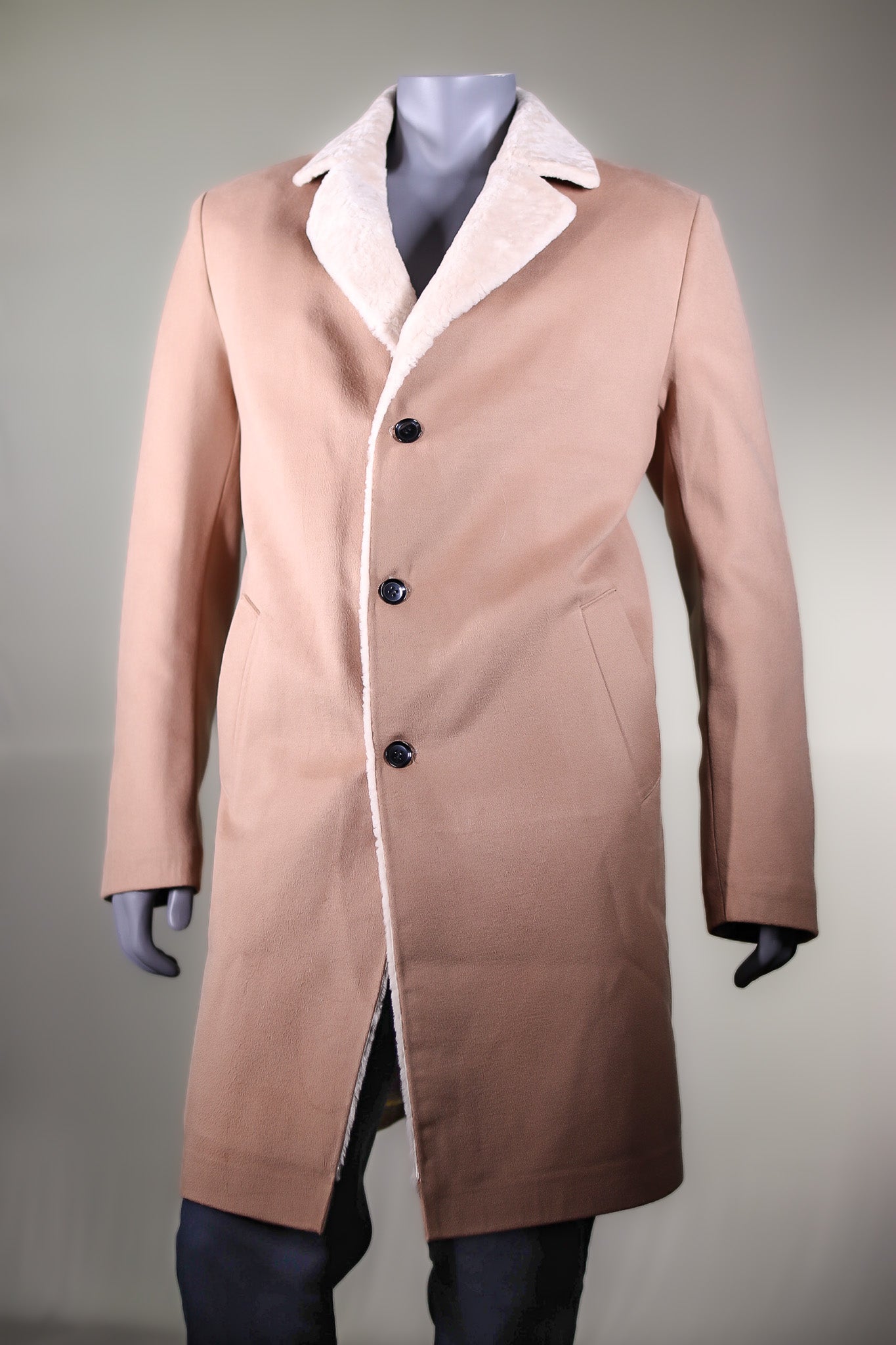 Wool Overcoat with Shearling Liner