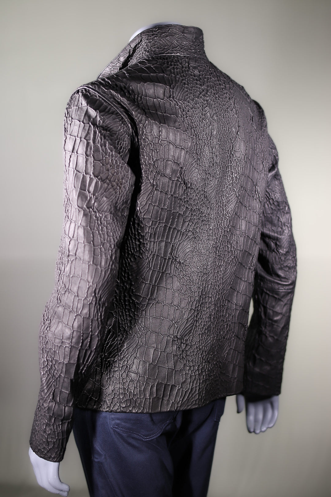 Crocodile-Crinkled Italian Lamb Leather Jacket – Alaska Fur