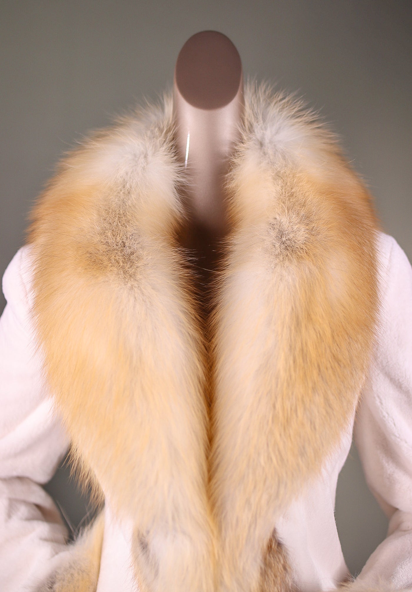 Sheared Mink Jacket with Golden Isle Fox Tuxedo and Cuffs