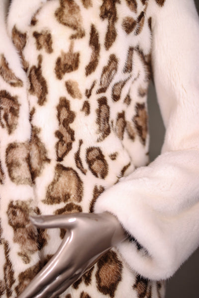 Full-Skin Mink Jacket with Leopard Stenciling