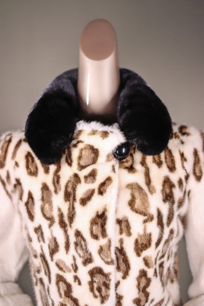 Full-Skin Mink Jacket with Leopard Stenciling