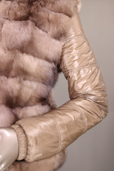 Cross-Cut Natural Tortora Russian Sable Reversible Outerwear Jacket