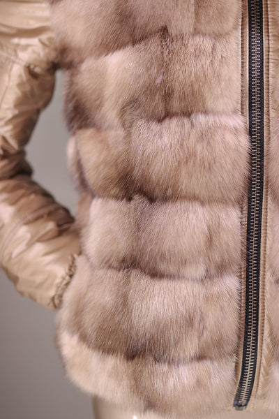 Cross-Cut Natural Tortora Russian Sable Reversible Outerwear Jacket