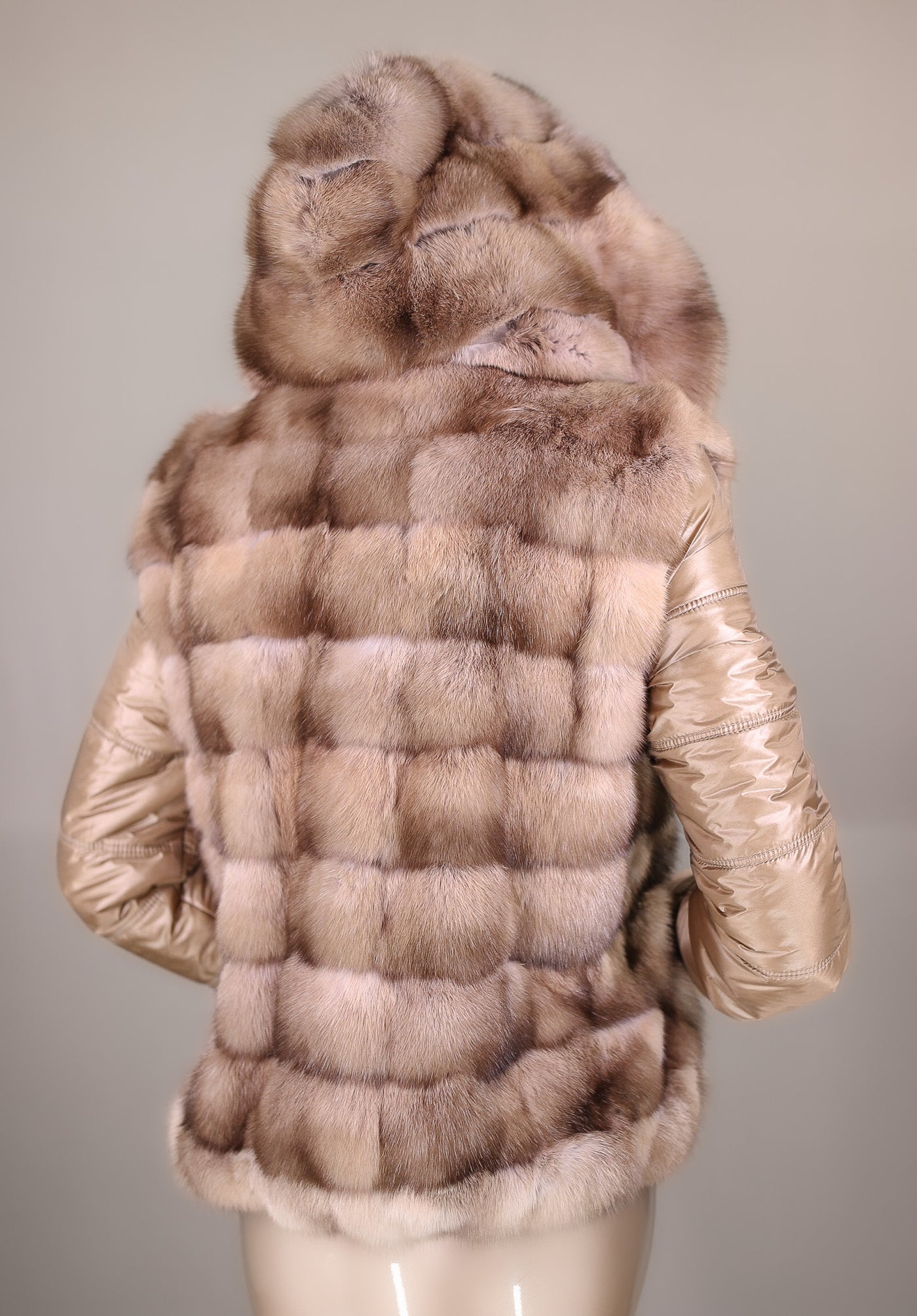 Cross-Cut Natural Tortora Russian Sable Reversible Outerwear Jacket