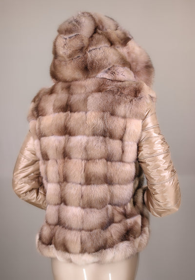 Cross-Cut Natural Tortora Russian Sable Reversible Outerwear Jacket