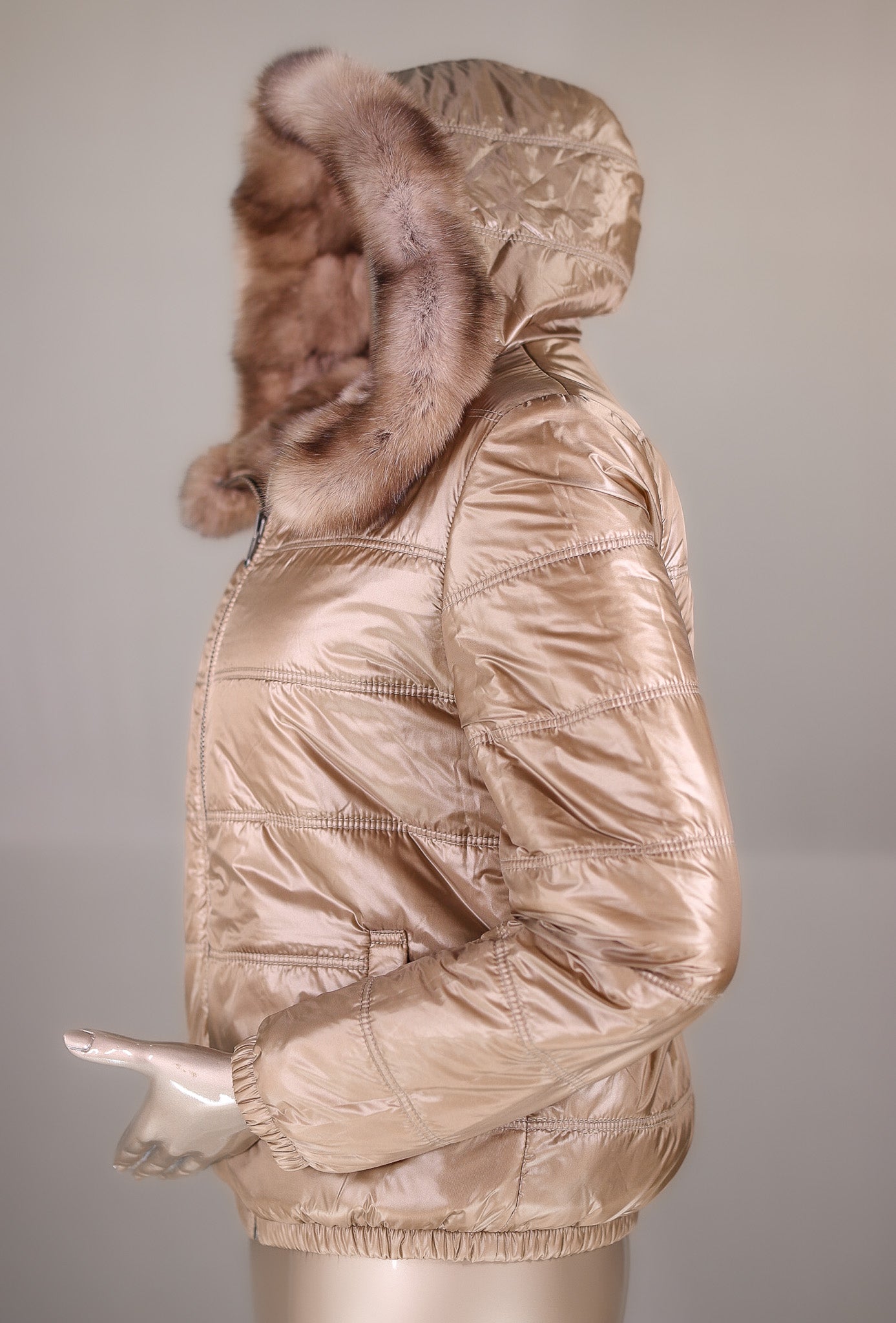 Cross-Cut Natural Tortora Russian Sable Reversible Outerwear Jacket