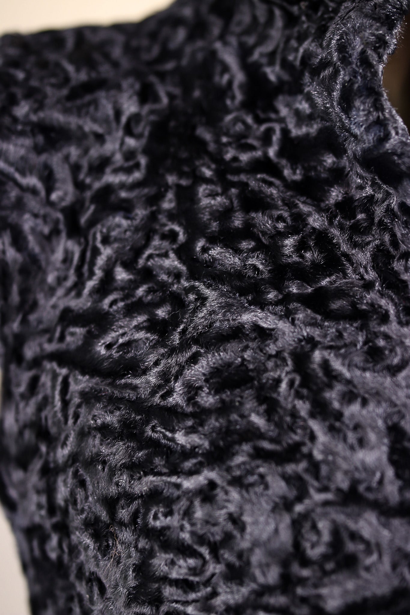 Persian Lamb Vest with Stand-Up Mandarin Collar