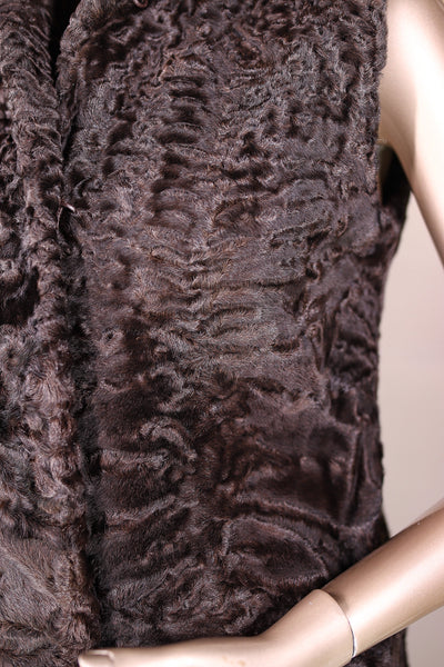 Persian Lamb Vest with Stand-Up Mandarin Collar