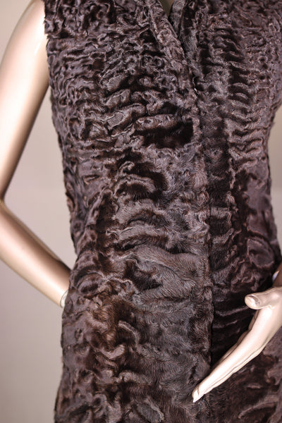 Persian Lamb Vest with Stand-Up Mandarin Collar