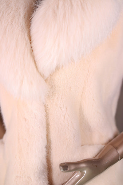 Mink Vest with Large Fox Notch Collar