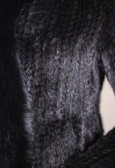 Knitted Mink Jacket with Fox Tuxedo Collar