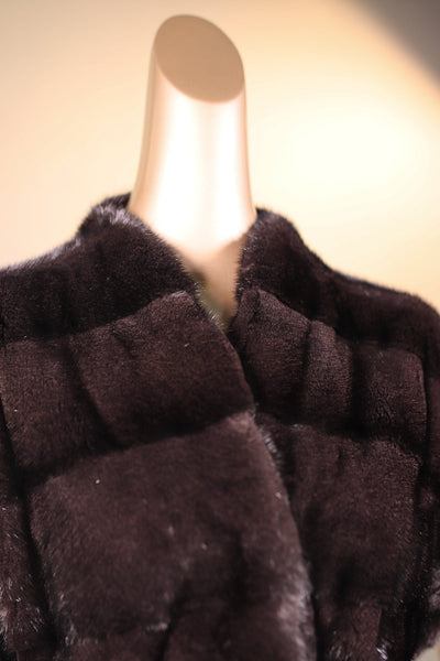 Cross-Cut Mink Belted Long Vest