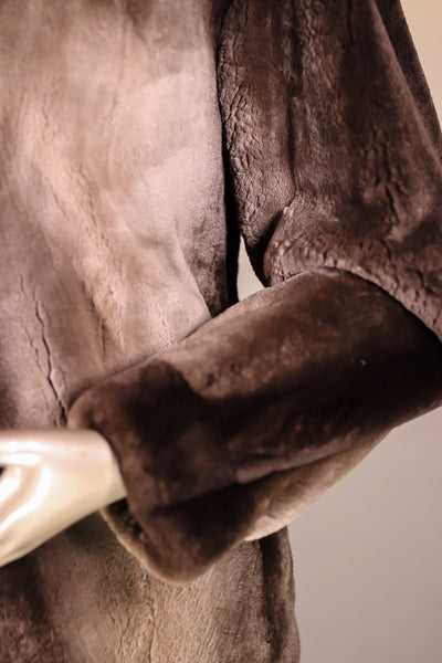 Full-Skin Sheared Beaver Bomber with Fox Trimmed Hood