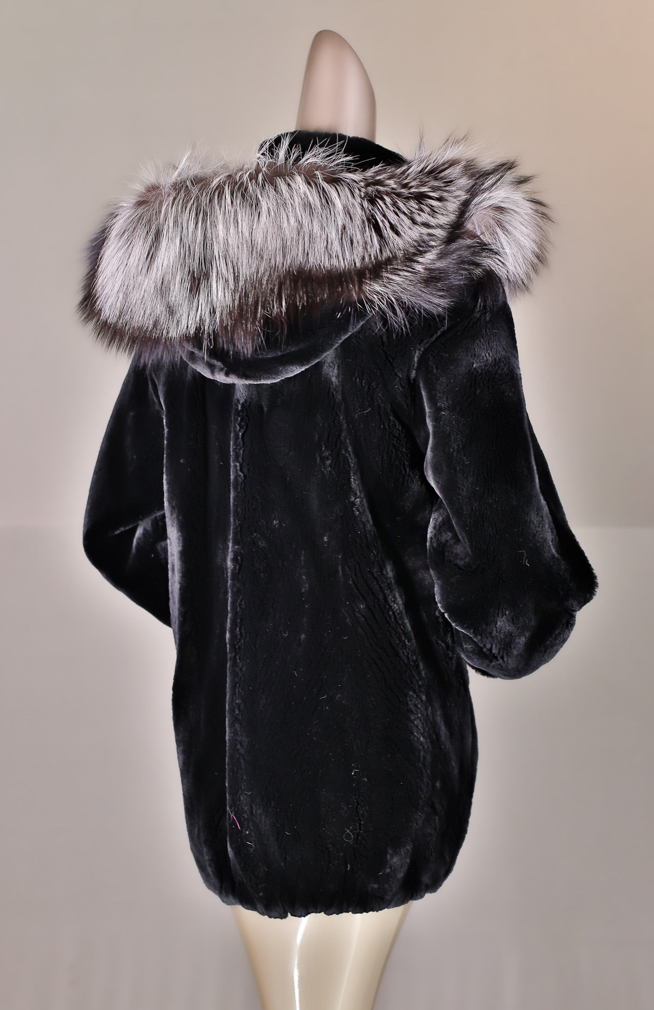 Full-Skin Sheared Beaver Bomber with Fox Trimmed Hood