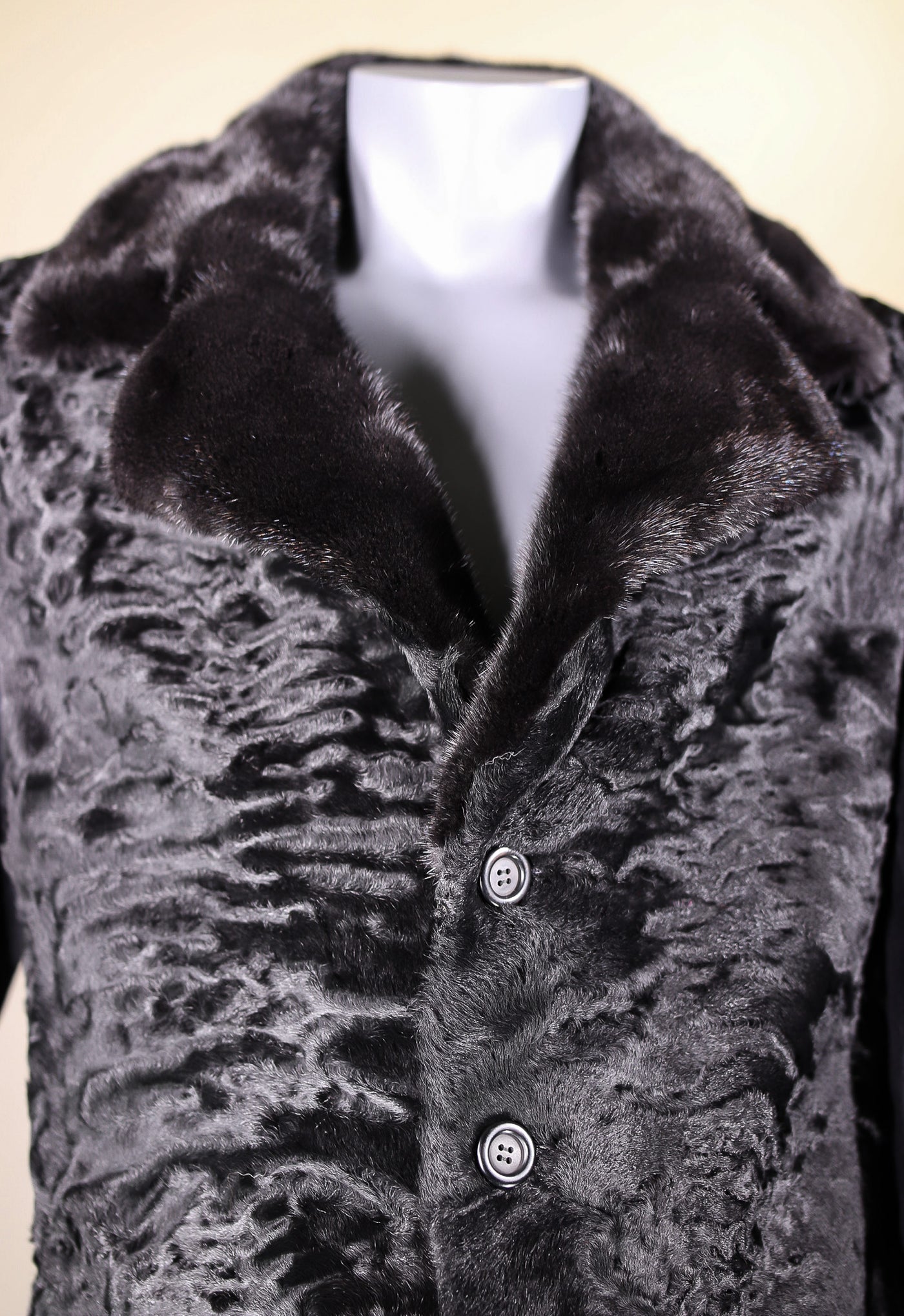 Italian Wool Overcoat with Swakara Lamb Panels