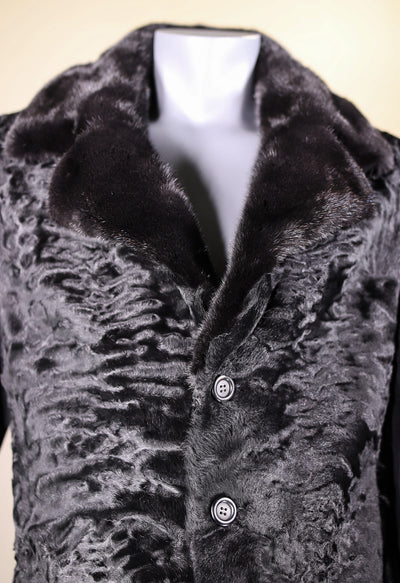 Italian Wool Overcoat with Swakara Lamb Panels