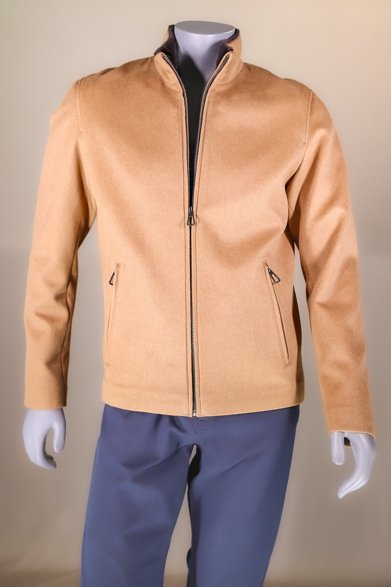 Woven Wool Jacket with Sheepskin Liner