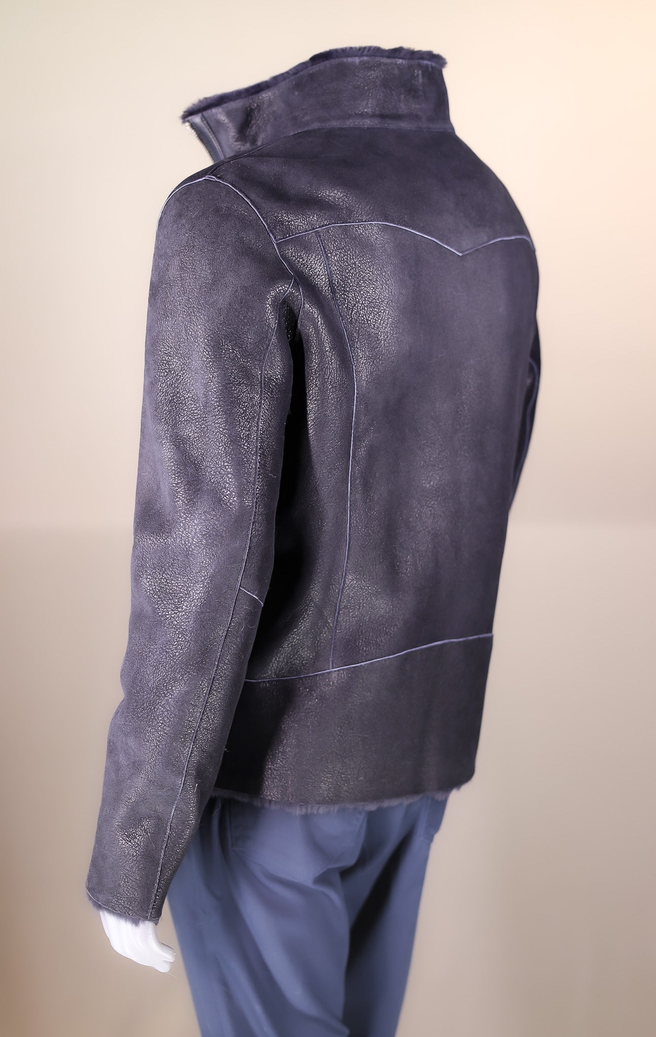 Merino Lamb Shearling Jacket with Stand-Up Collar