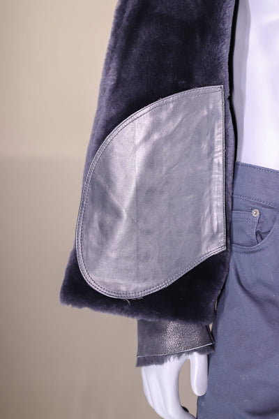 Merino Lamb Shearling Jacket with Stand-Up Collar