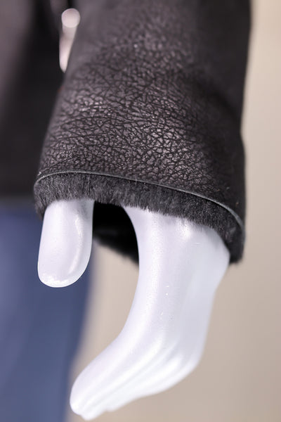 Merino Lamb Shearling Jacket with Stand-Up Collar