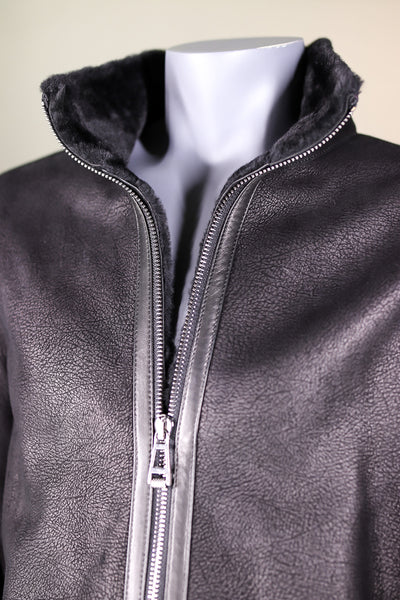 Merino Lamb Shearling Jacket with Stand-Up Collar