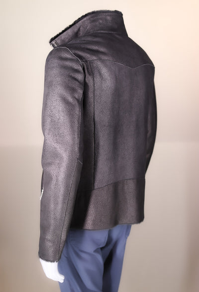Merino Lamb Shearling Jacket with Stand-Up Collar