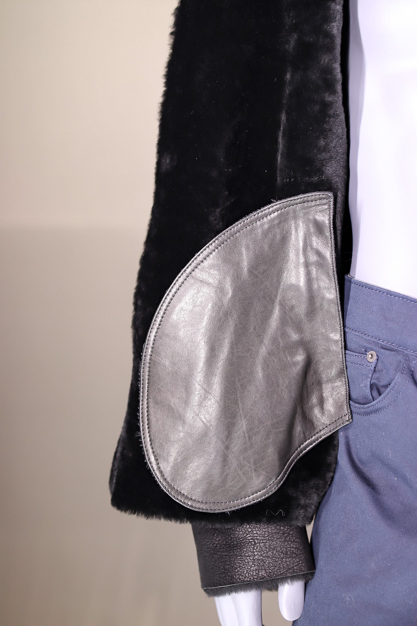 Merino Lamb Shearling Jacket with Stand-Up Collar