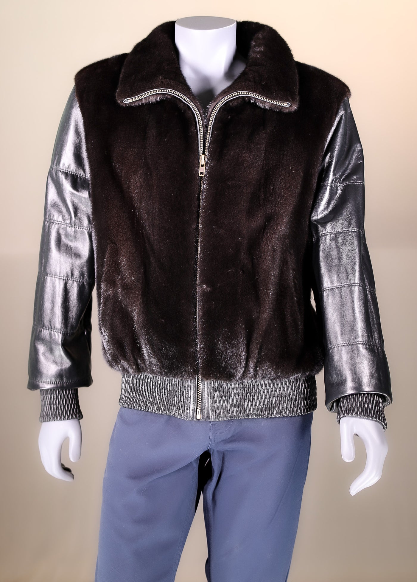 Full-Skin Mink Bomber with Italian Lamb