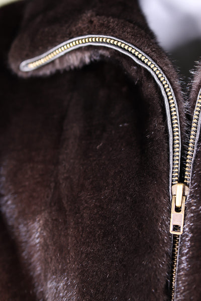 Full-Skin Mink Bomber with Italian Lamb