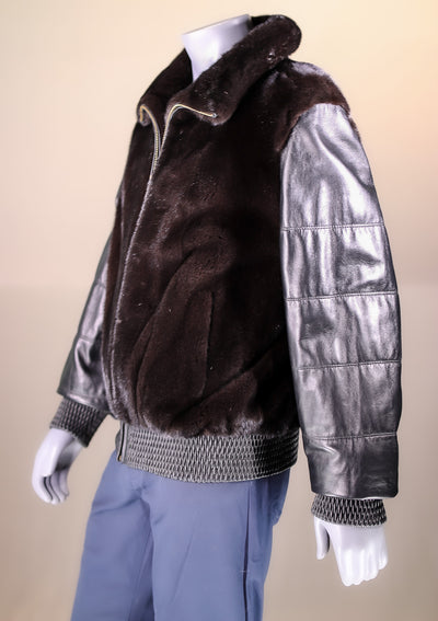 Full-Skin Mink Bomber with Italian Lamb