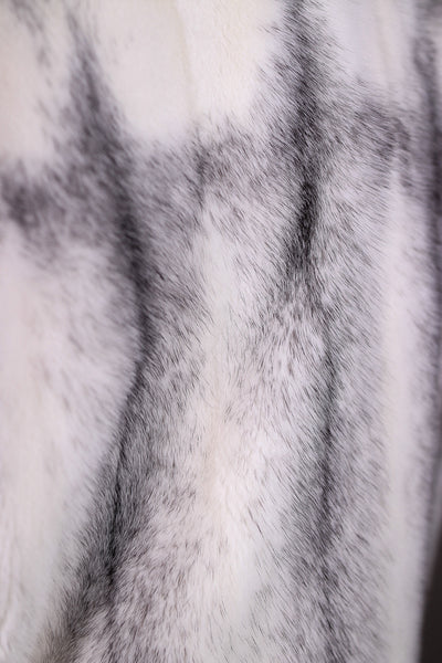 Full-Skin Black Cross Mink Hooded Jacket