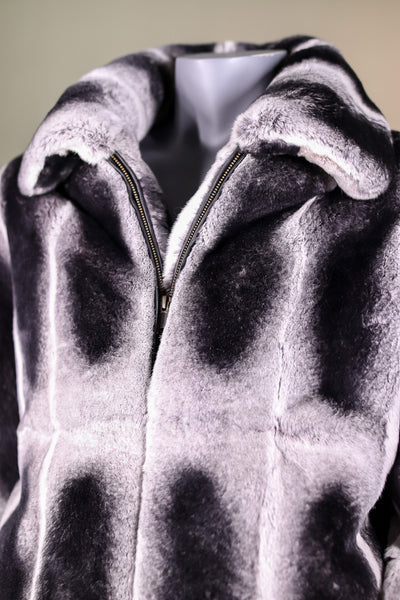 Dyed Chinchilla Rex Rabbit Jacket