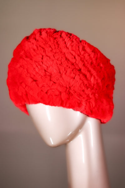 Knitted Chinchilla Rex Rabbit Headband with Elastic