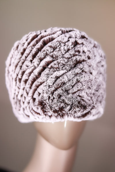 Knitted Chinchilla Rex Rabbit Headband with Elastic