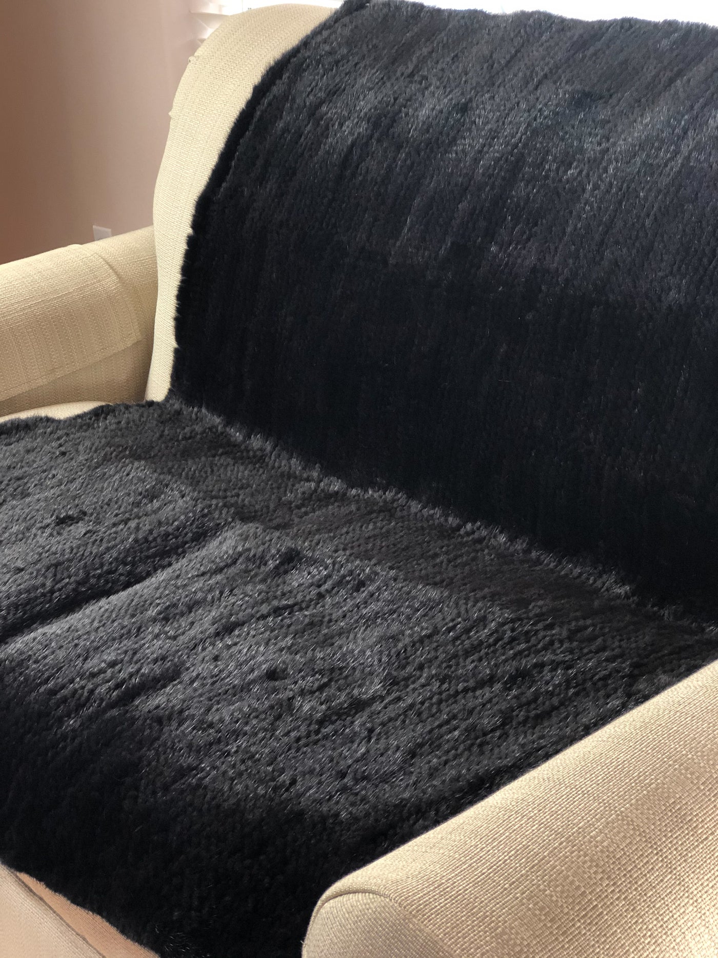 Knitted Black Mink Throw