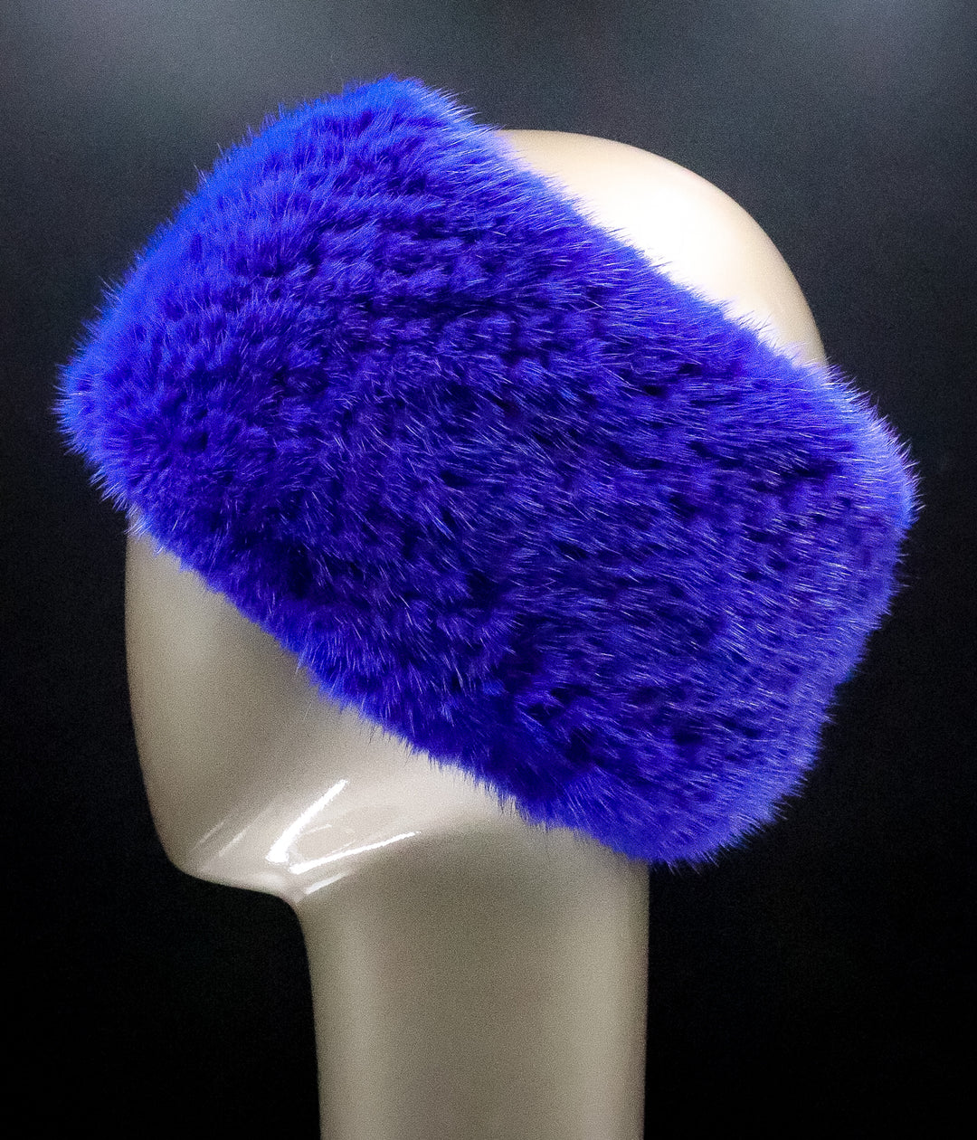 Knitted Royal Blue Mink with Elastic – Alaska Fur Gallery, Inc display picture 3