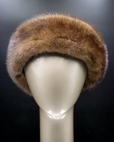 Natural Mahogany Mink Headband with Velcro