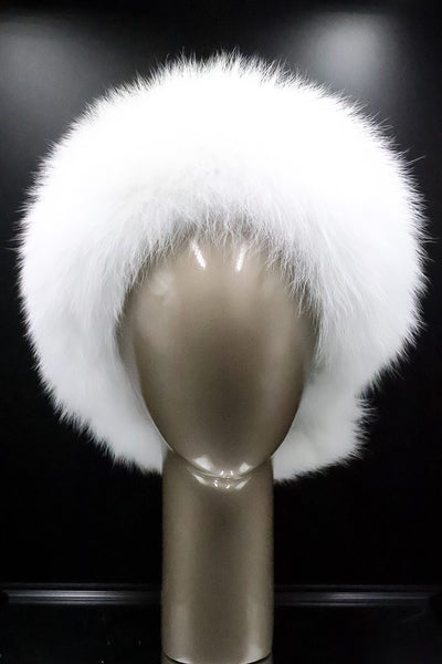 White Fox Headband with Velcro