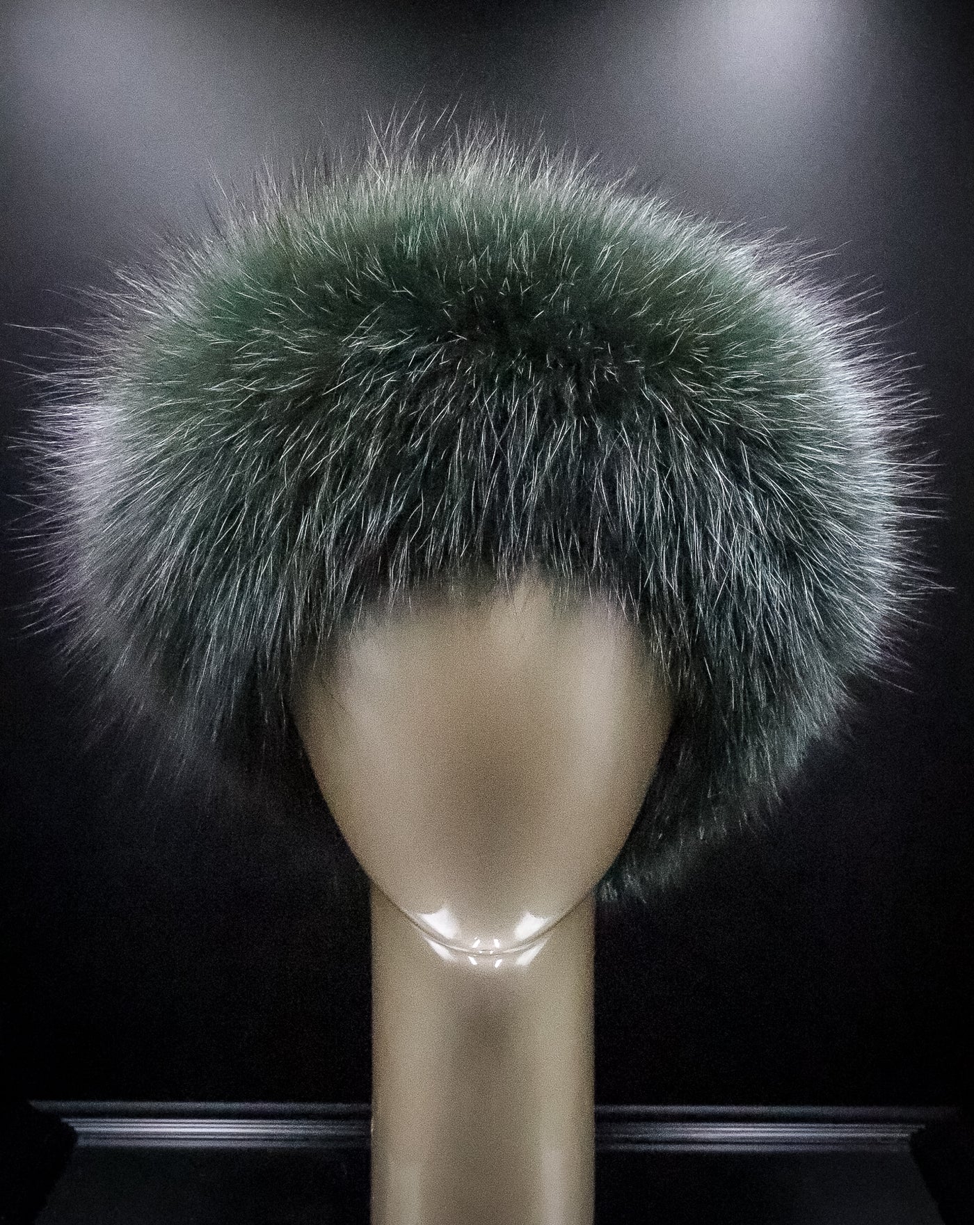 Dark Green Fox Headband with Velcro