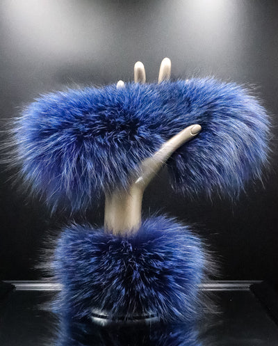 Electric Blue Fox Snap Cuffs