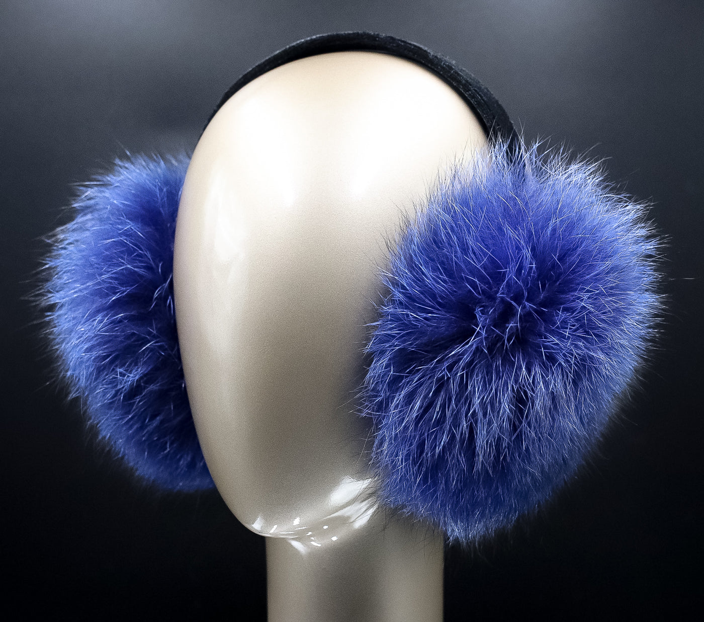 Electric Blue Fox Ear Muffs