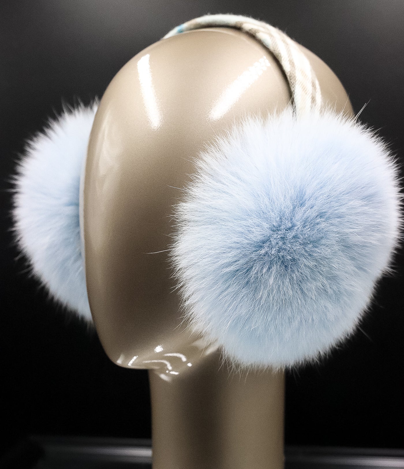 Baby Blue Burberry-Inspired Fox Ear Muffs