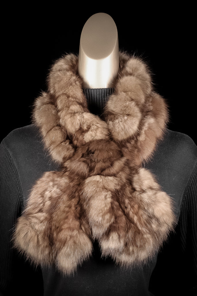 100% Genuine Russian Natural Blonde Sable Fur Scarf – Brand New Not Vintage Hermes sable scarf _35021 - Gem main image 2
