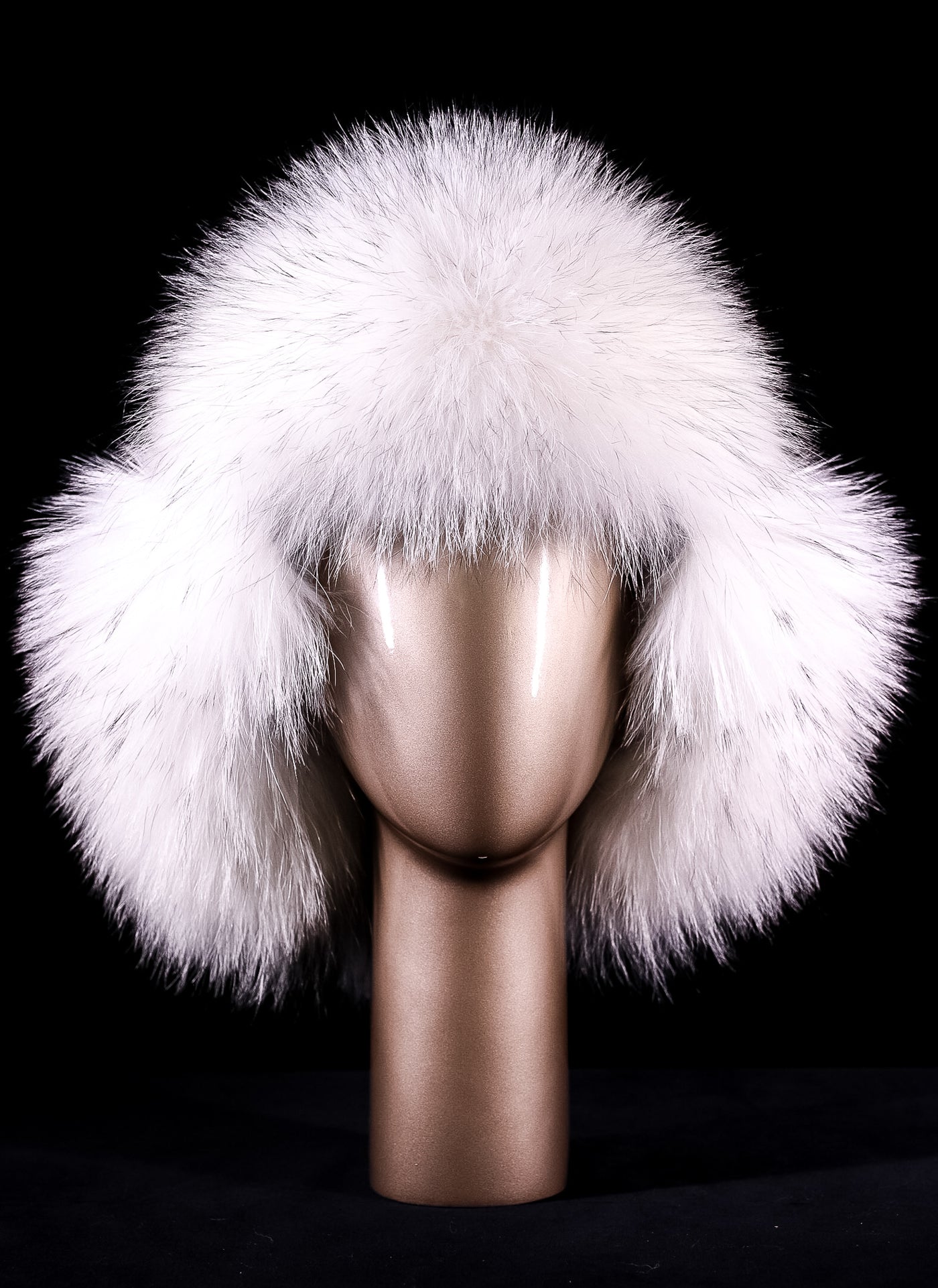 Italian Lamb Leather Musher Hat with Finn Raccoon Trim and Pom-Poms