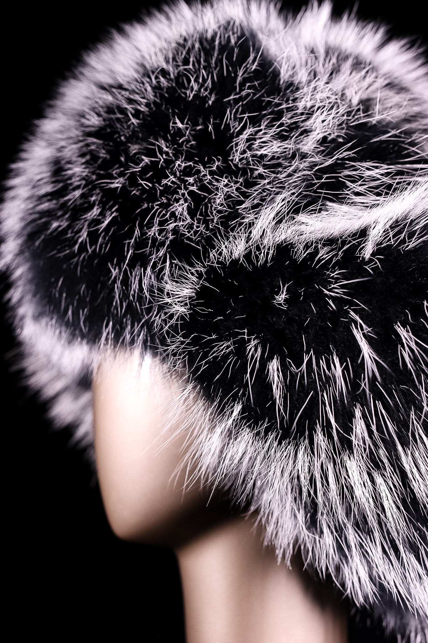 Black with Silver-Tipped Finn Raccoon Musher Hat