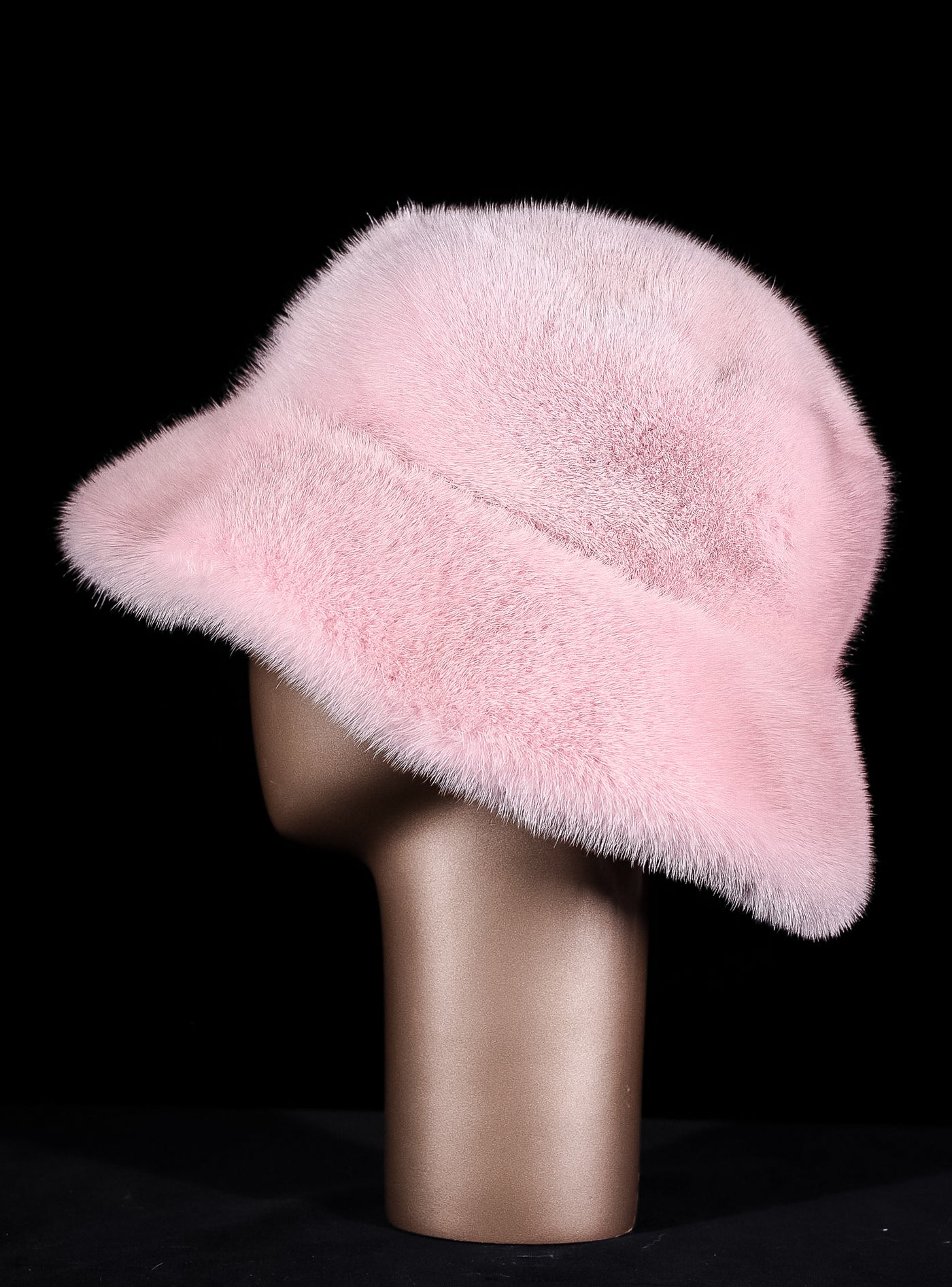 Pink Full-Skin Mink Bucket Hat