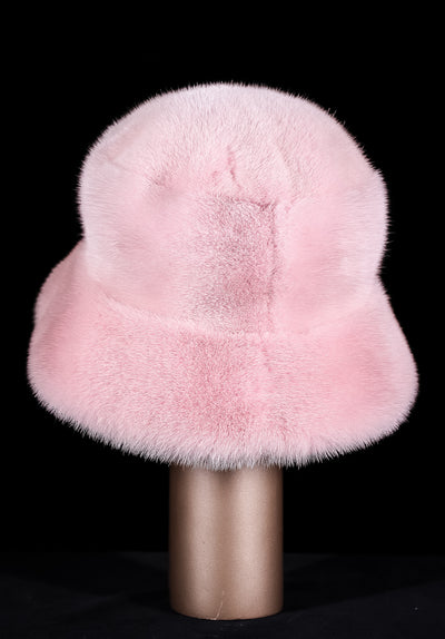 Pink Full-Skin Mink Bucket Hat