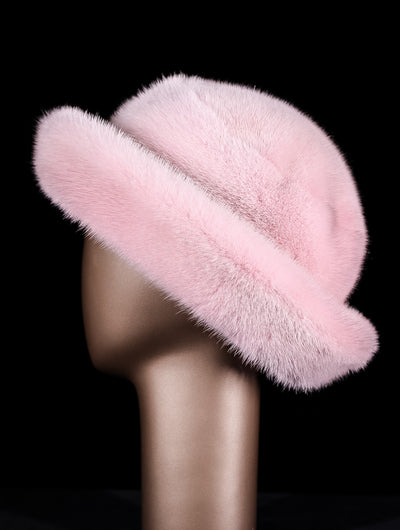 Pink Full-Skin Mink Bucket Hat